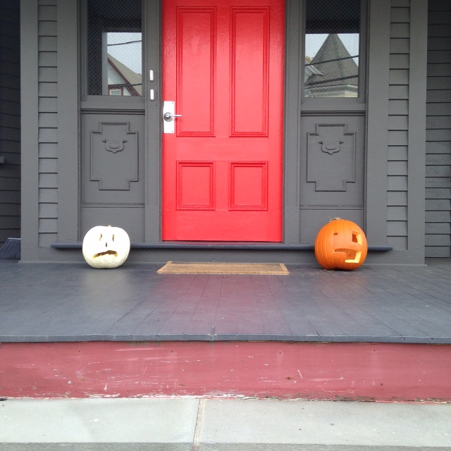 pumpkins on the porch